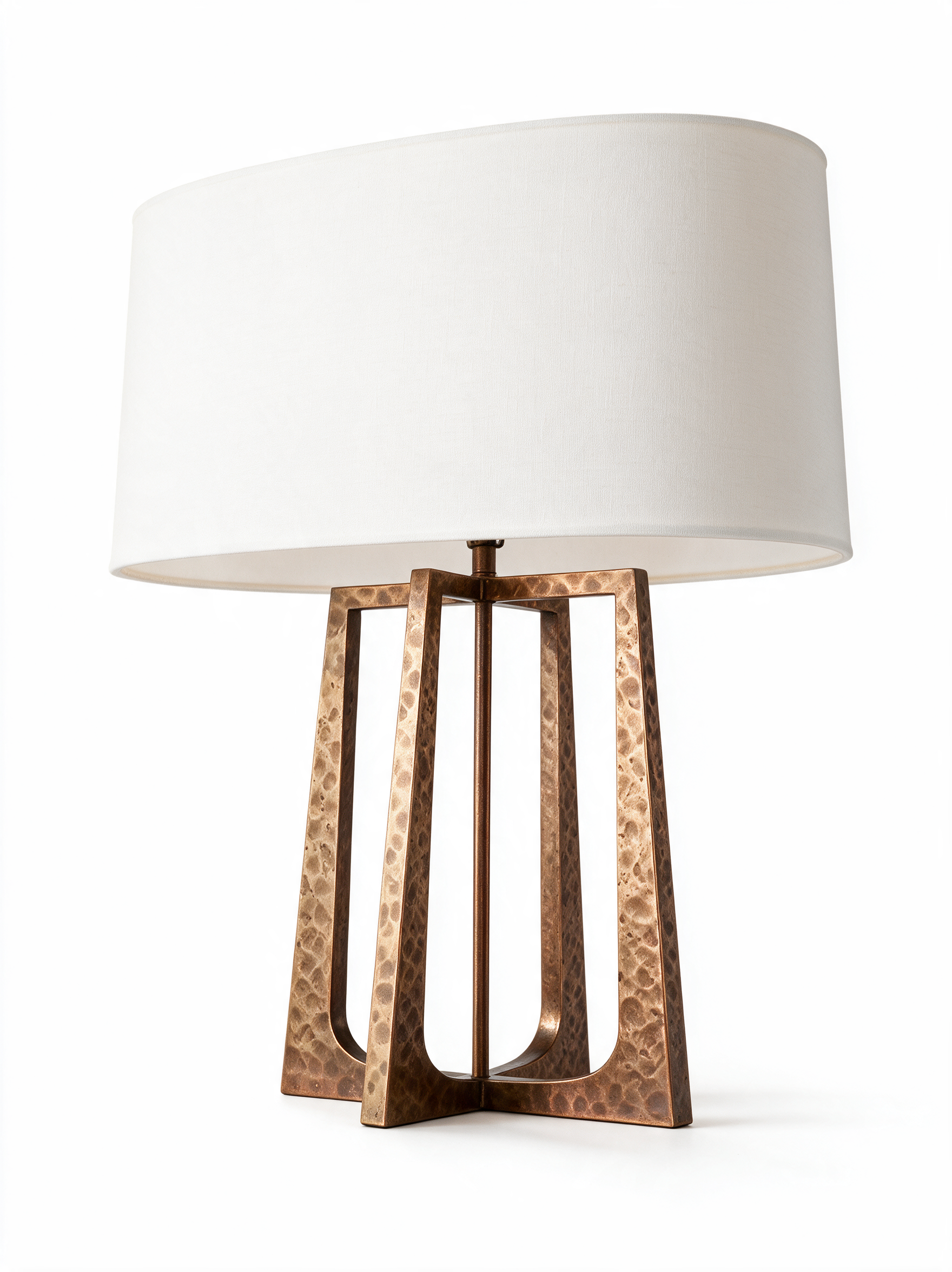 AIR HAVEN Hammered Metal Linen Lamp - White Hero (Copper)