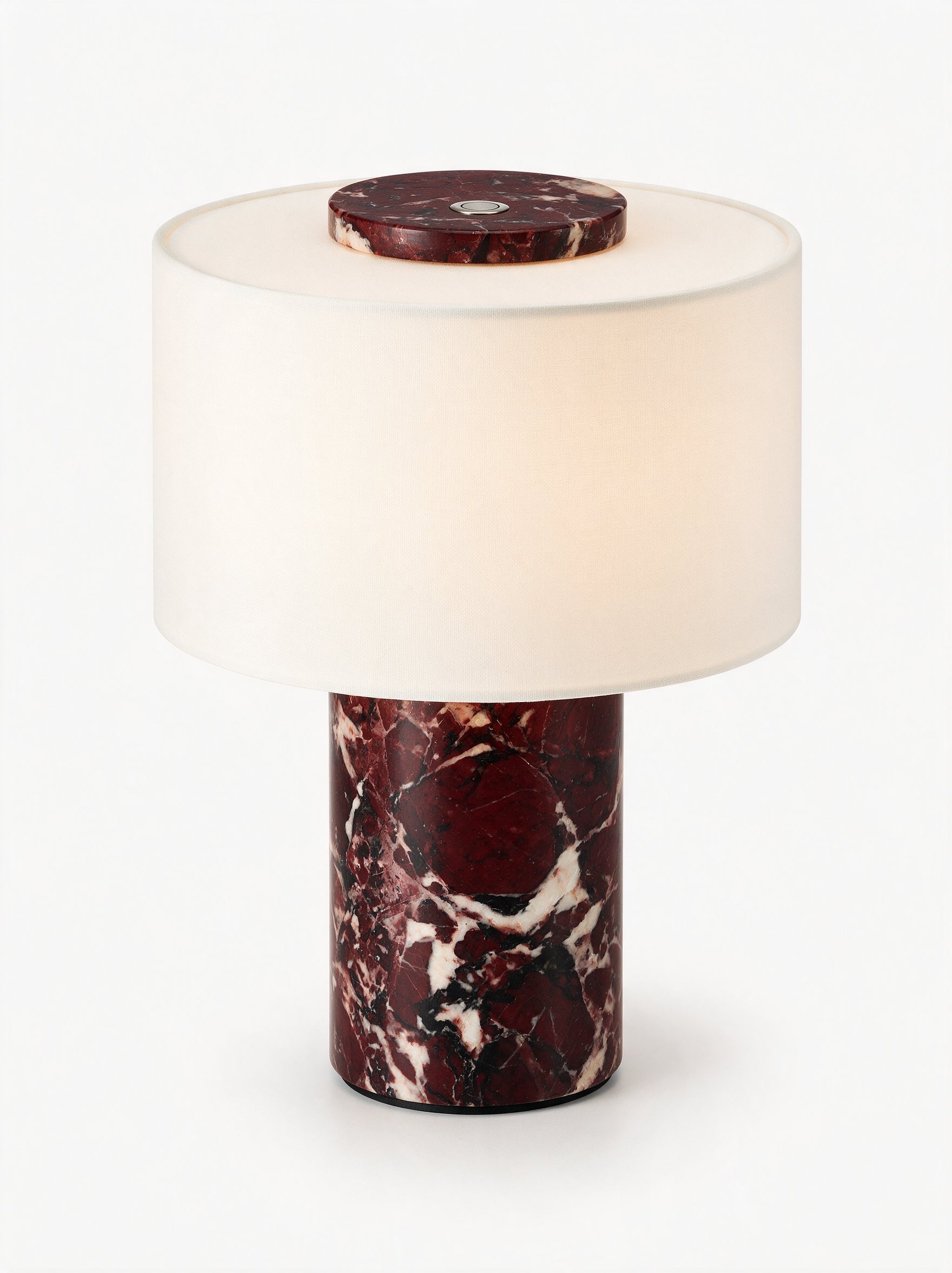 AIR HAVEN Marble Cylinder Table Lamp - White Hero (Bulgari Red)