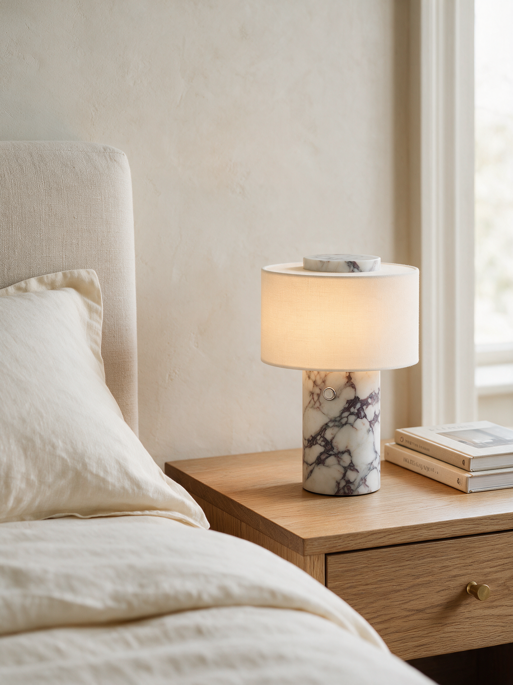 AIR HAVEN Marble Cylinder Table Lamp - Signature Lifestyle