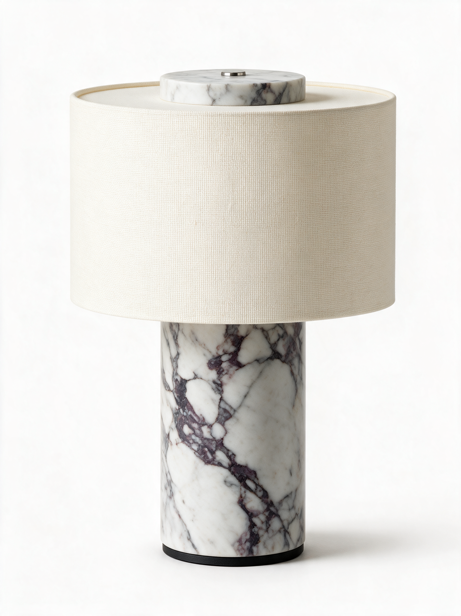 AIR HAVEN Marble Cylinder Table Lamp - Side Elevation