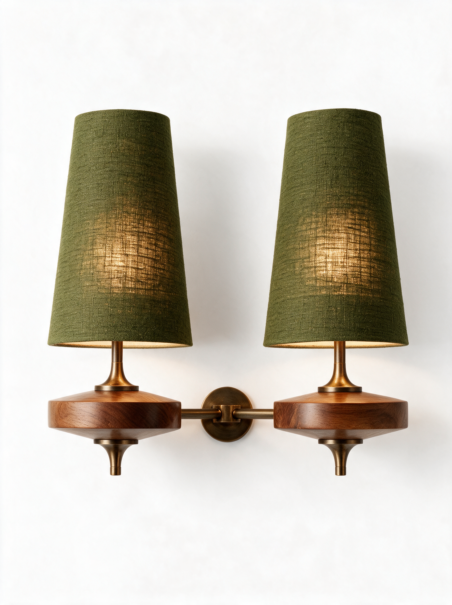 AIR HAVEN Botanical Bloom Wall Sconce - White Hero (Double, Green)