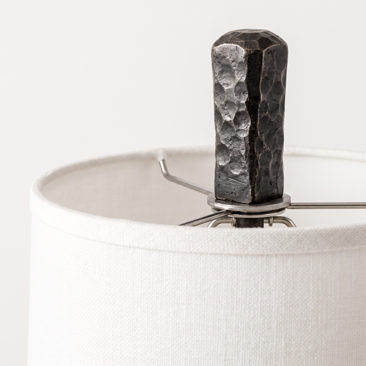 Hammered Metal Linen Lamp