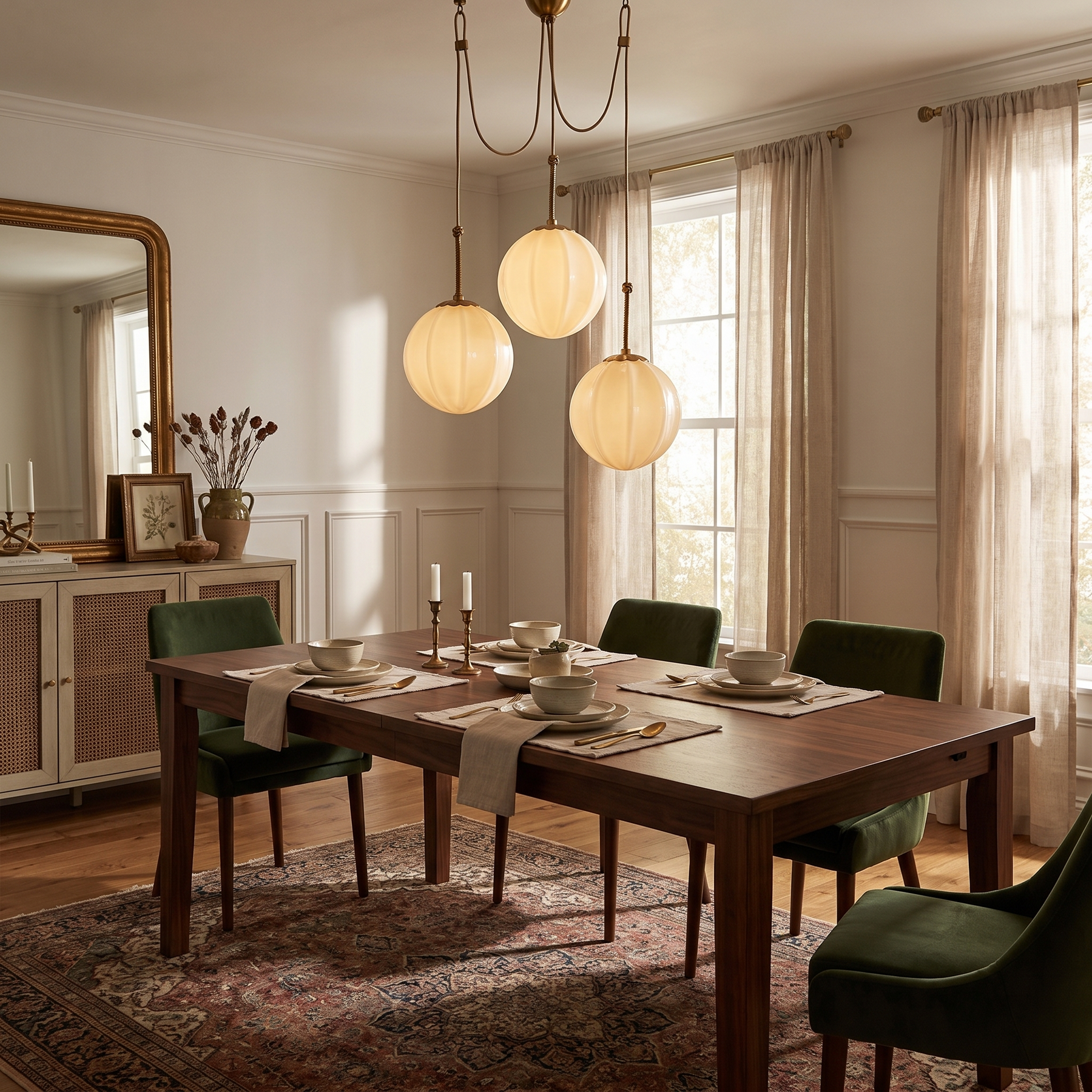 Vintage Glass Draped Chandelier