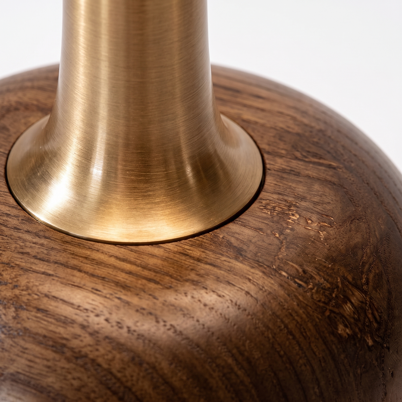 Ash Wood Brass Table Lamp