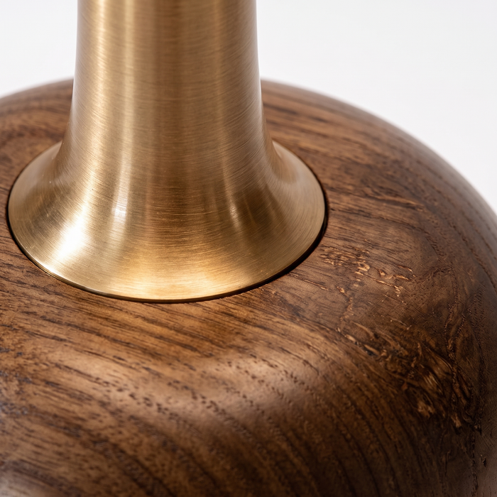 Ash Wood Brass Table Lamp