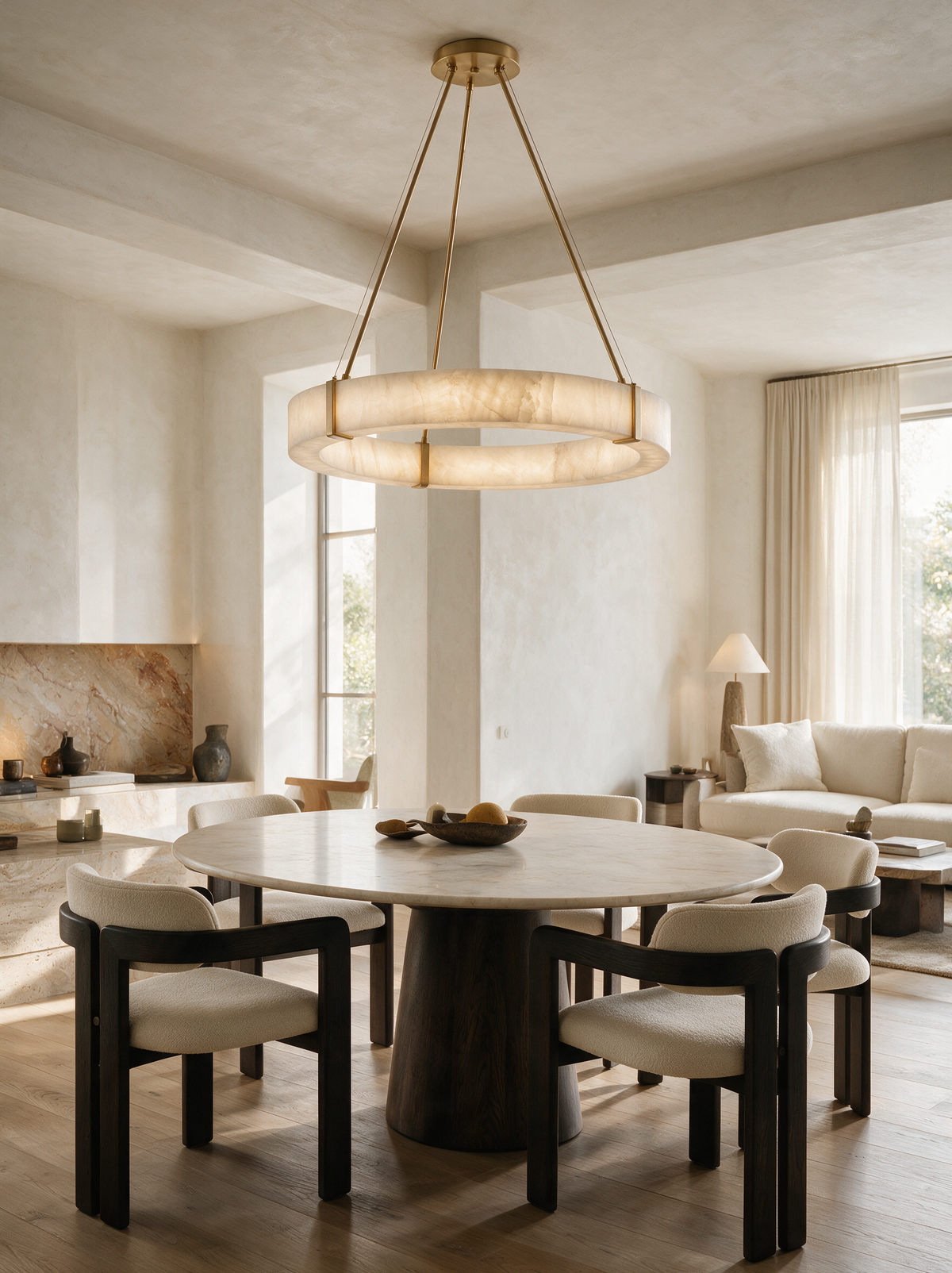 Alabaster Ring Chandelier - AIR HAVEN Lifestyle Dining