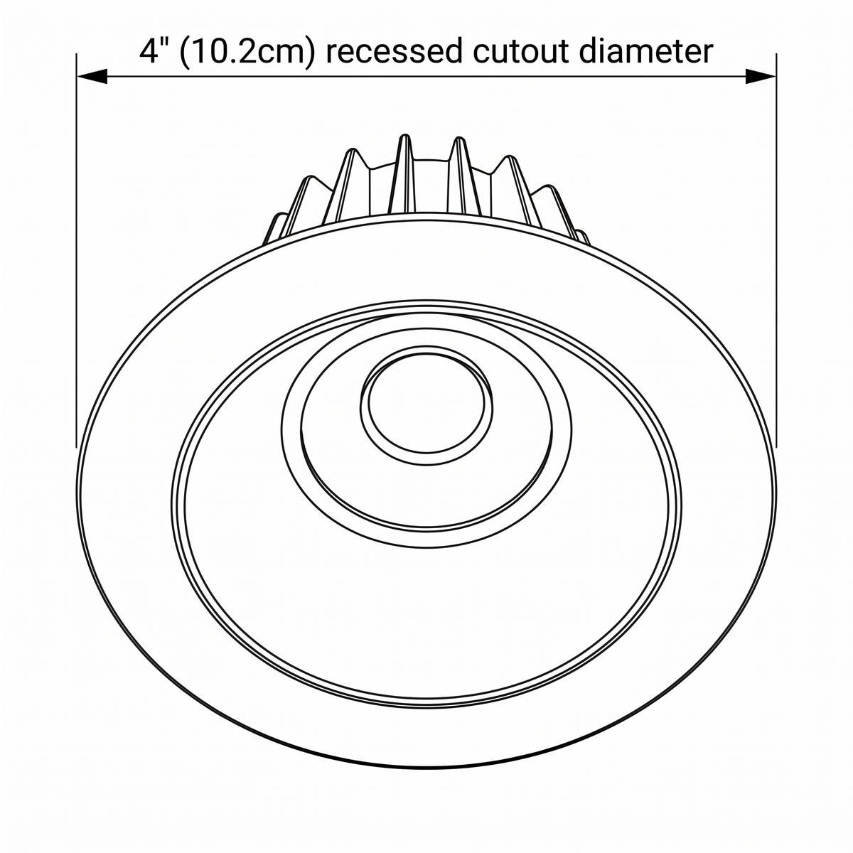 Dimension drawing — Vega LED Downlight