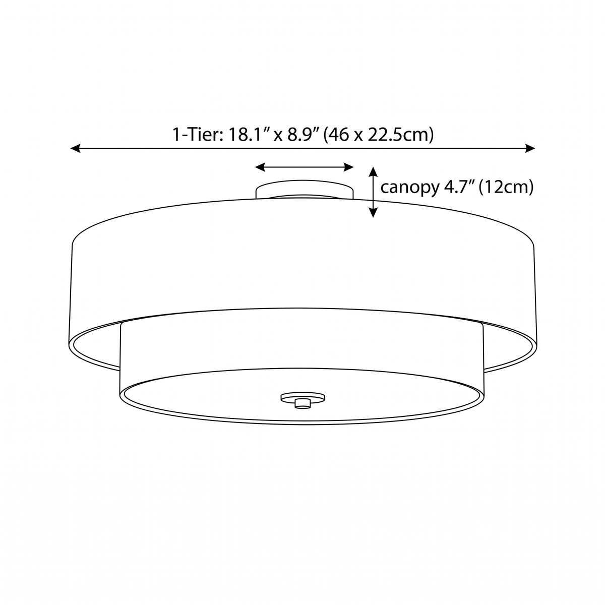 Dimension drawing — Linen Drum Flushmount