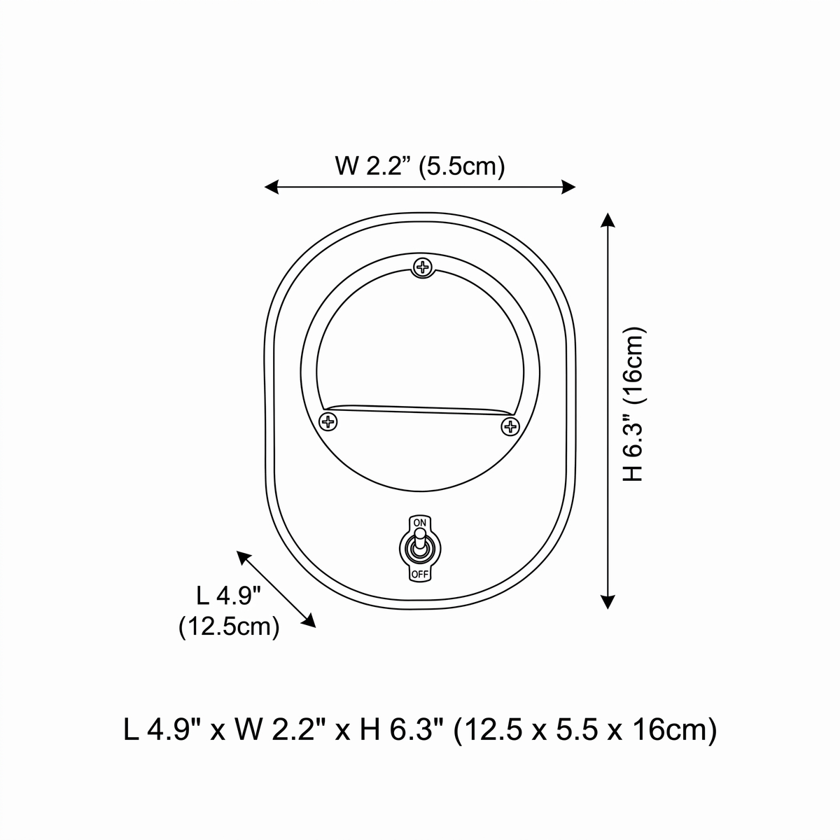 Dimension drawing — Alfi Wall Sconce