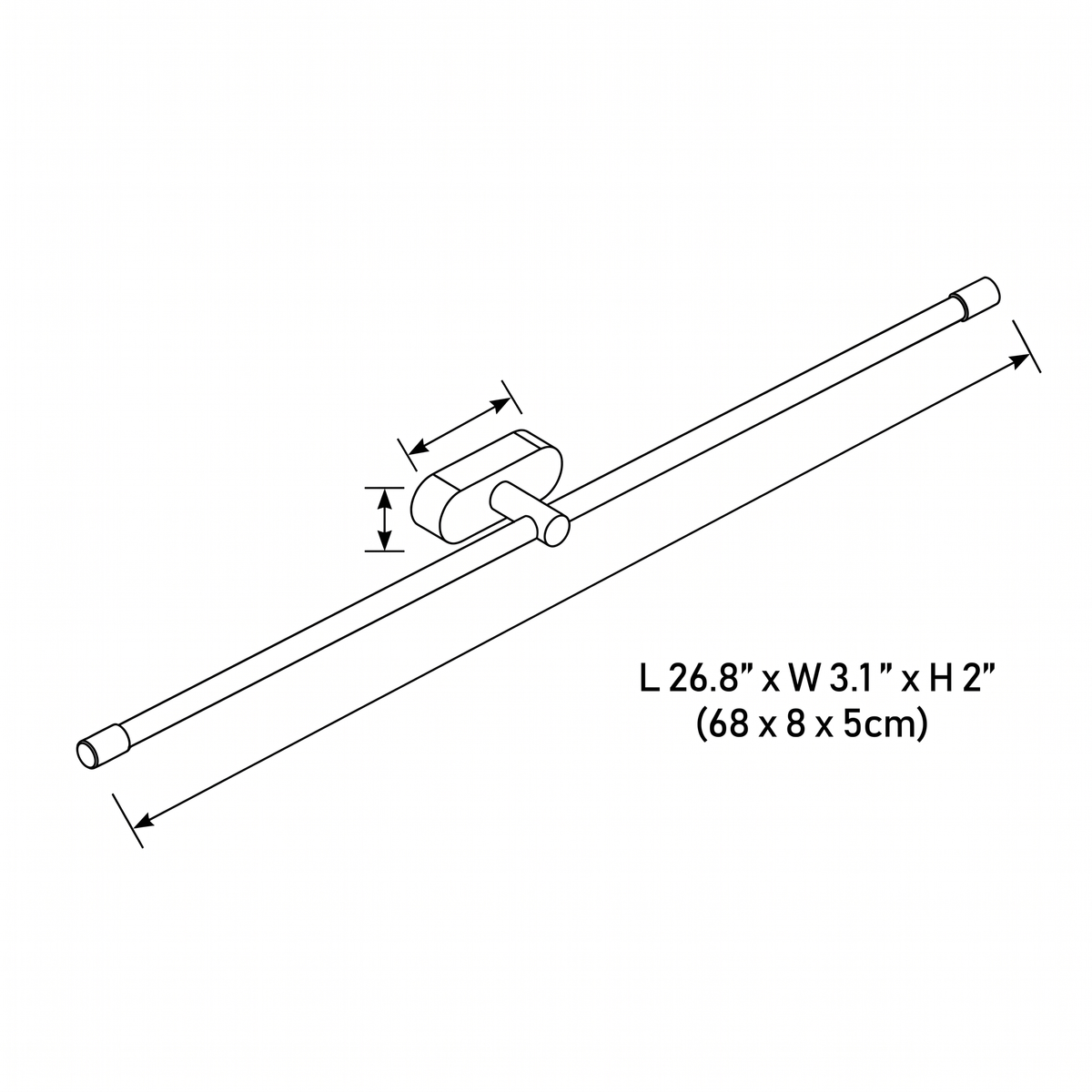 Dimension drawing — Linear Wall Sconce