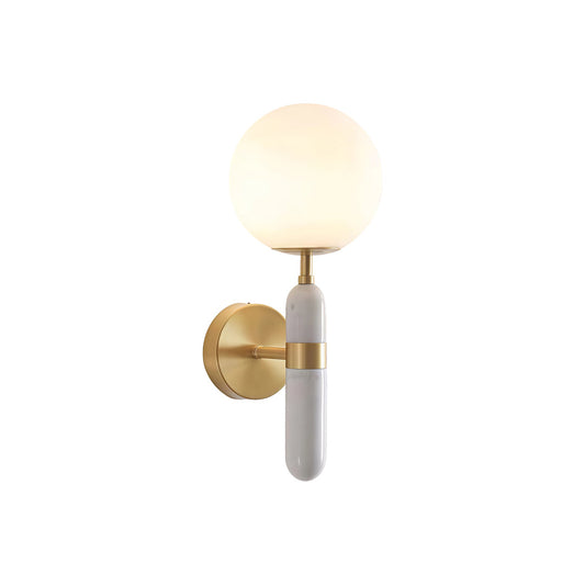 Gold Wall Sconce Lighting Modern Minimalist Marble Brass Lamp