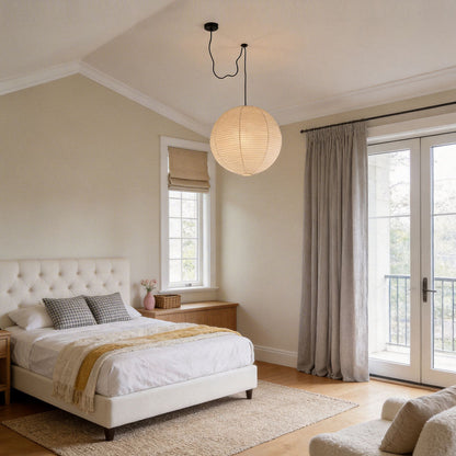 Paper Pendant Light Fixtures Movable Japanese Ambient Light