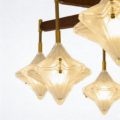 Vintage Gold Chandelier French Star Luxury Glass Ceiling Light