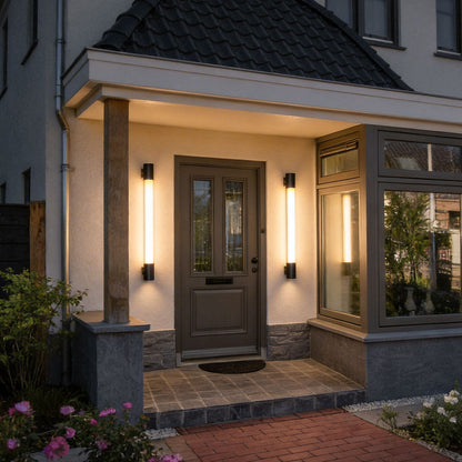 LED Outdoor Sconce Modern Black Long Aluminum Light