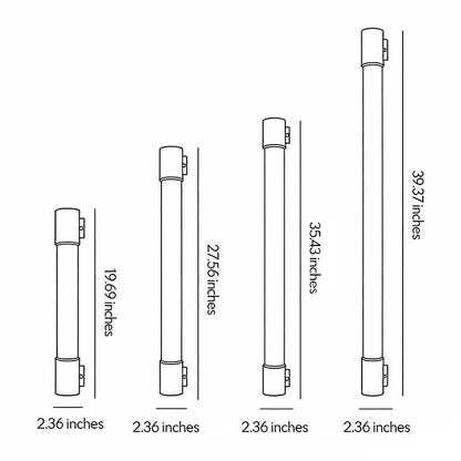 LED Outdoor Sconce Modern Black Long Aluminum Light