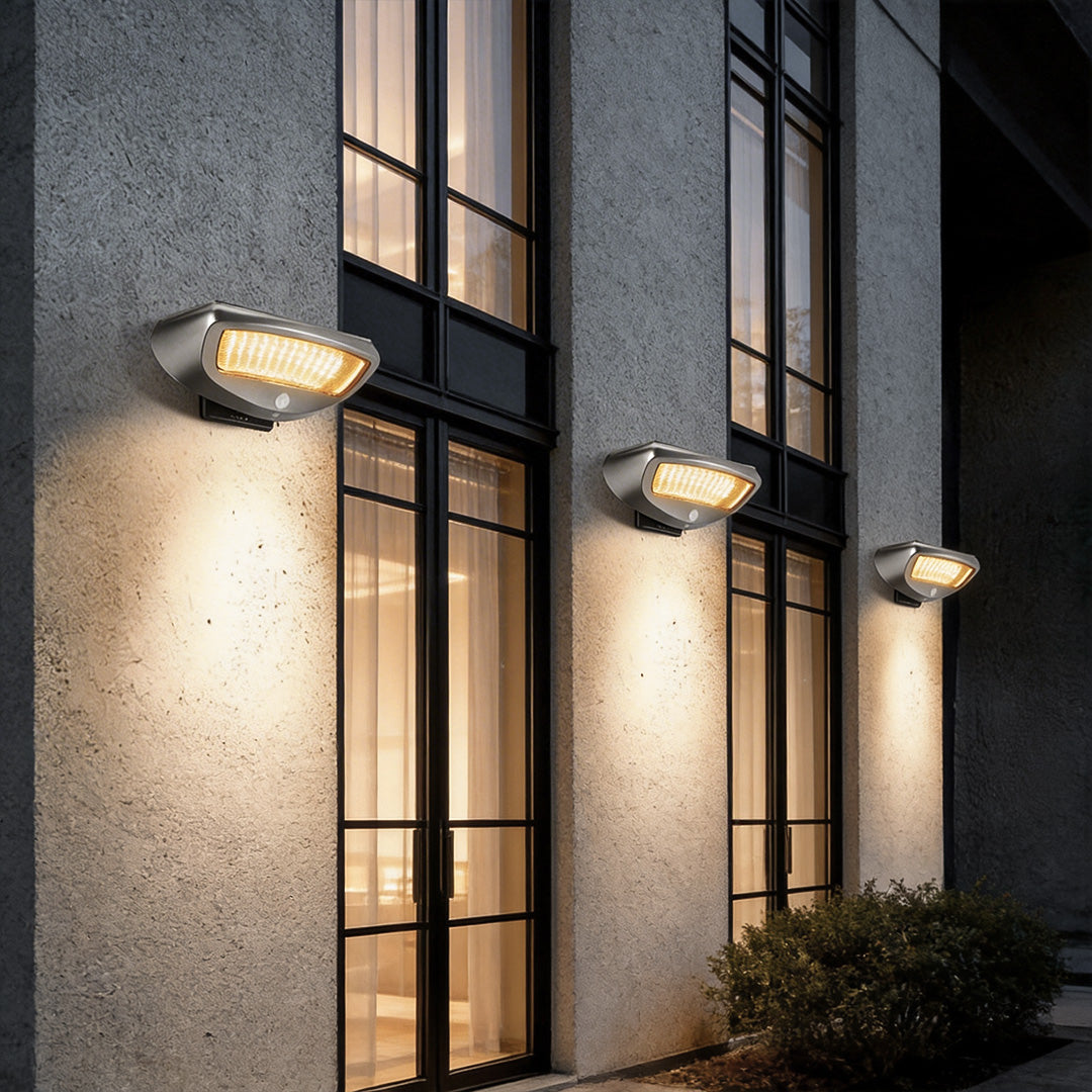 2 PCS Outdoor Wall Mounted Solar Lights Garden Motion Sensor Light