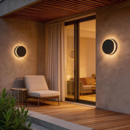 Outdoor Wall Light Round Modern Waterproof Garden Light