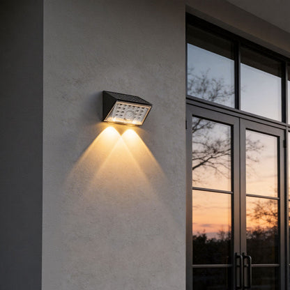 4 PCS Sensor Wall Lights Outdoor Modern Black Solar Light