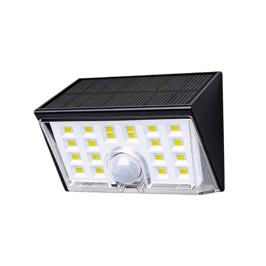 Solar Outdoor Wall Light Set | Rectangular Motion-Ready Exterior Sconce, Warm & Cool White