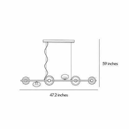 Linear Modern Chandelier Minimalist Creative Ceiling Light