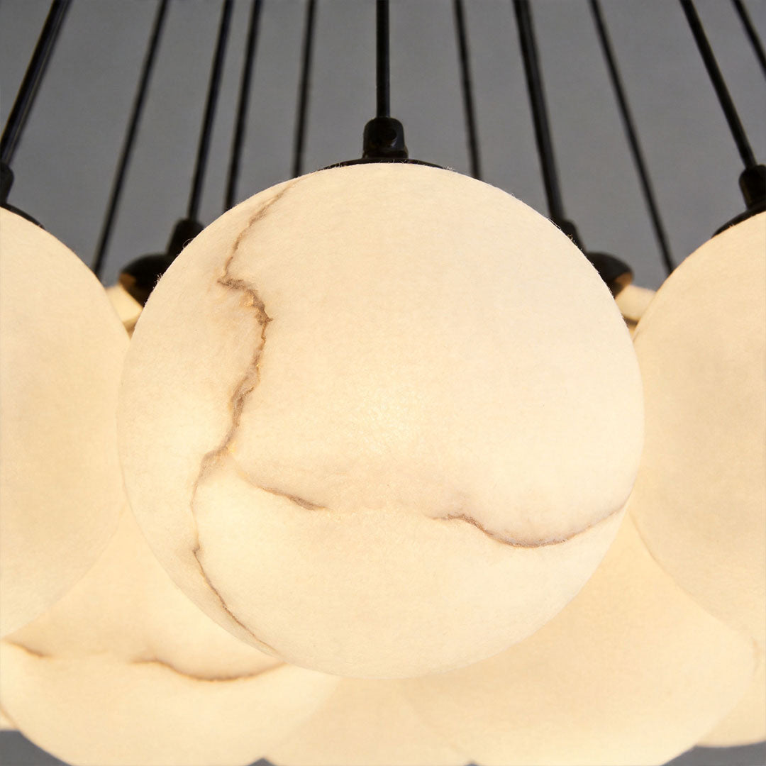 Modern Matte Black Chandelier Bubble Ball Ceiling Light