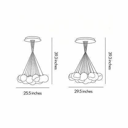 Modern Matte Black Chandelier Bubble Ball Ceiling Light