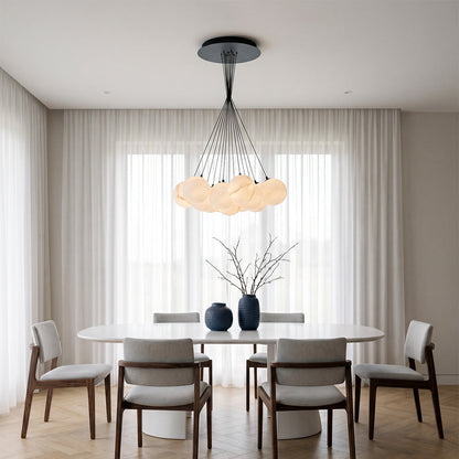 Modern Matte Black Chandelier Bubble Ball Ceiling Light
