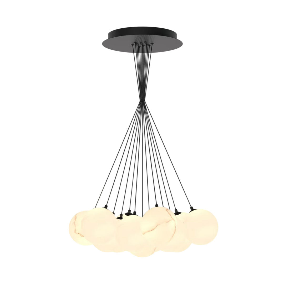 Modern Matte Black Chandelier Bubble Ball Ceiling Light