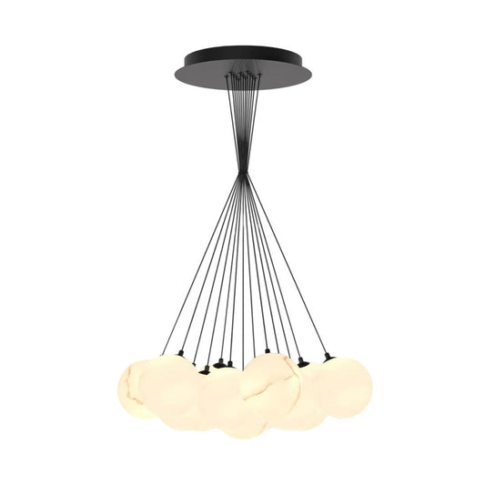Modern Matte Black Chandelier Bubble Ball Ceiling Light