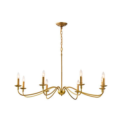 Modern Brass Chandelier Minimalist Candle Ceiling Light