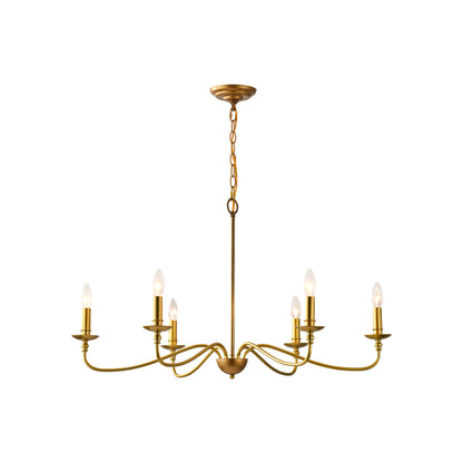 Modern Brass Chandelier Minimalist Candle Ceiling Light