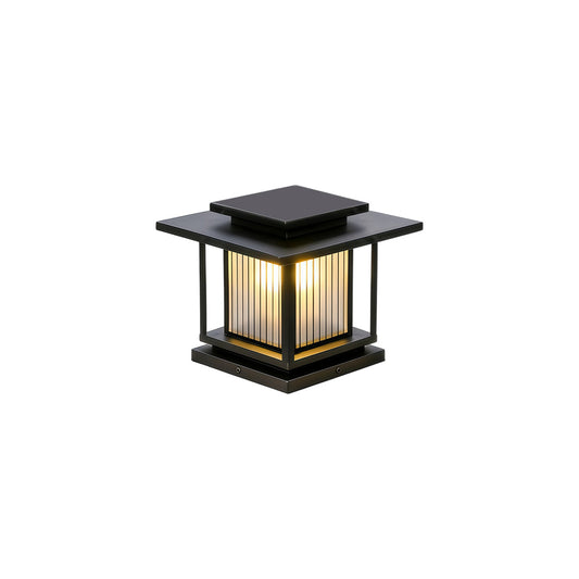 Solar Pillar Light for Driveway & Garden | Hardwire or Solar, 3 Heights, Modern Black