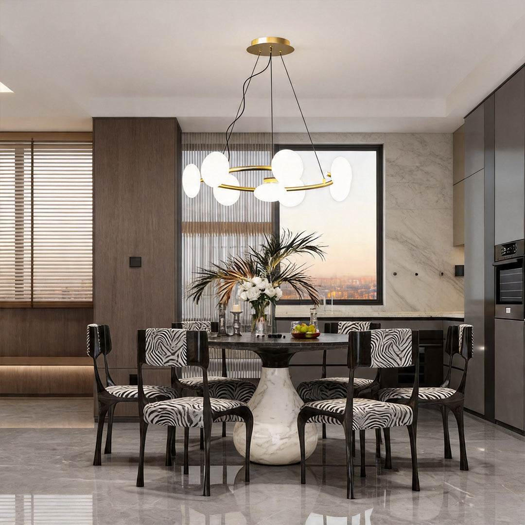 Modern Glam Chandelier Minimalist Molecule Bean Ceiling Light