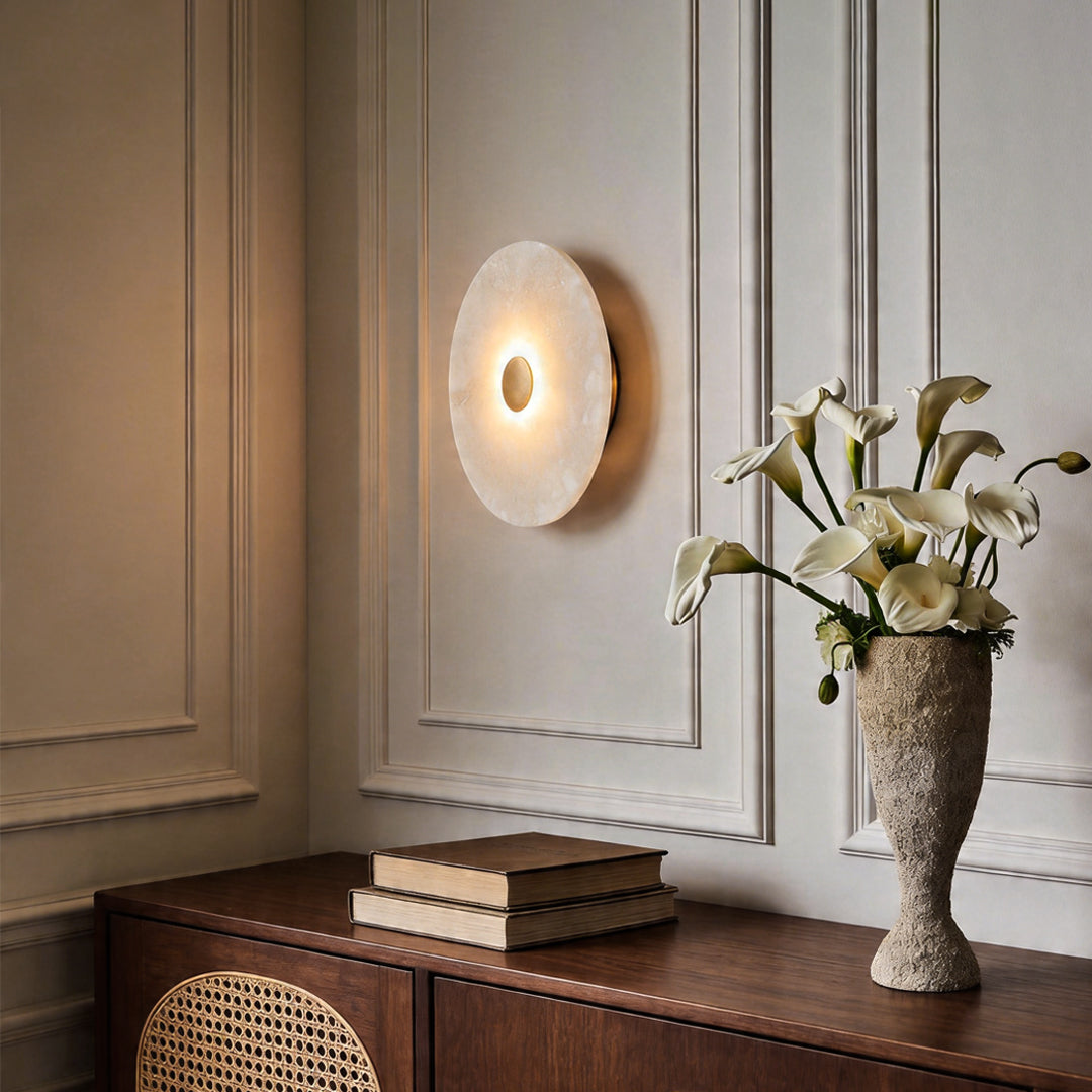 Round Wall Light Natural Marble Nordic Luxury Light