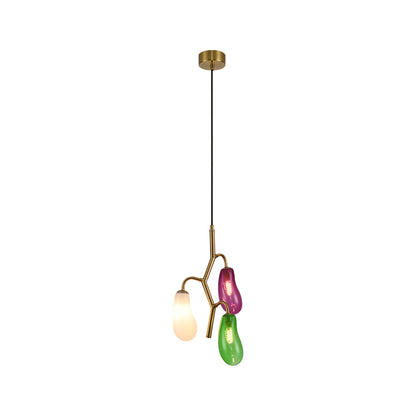 Multi Pendant Light Fixture Colored Glass Artistic Ceiling Light