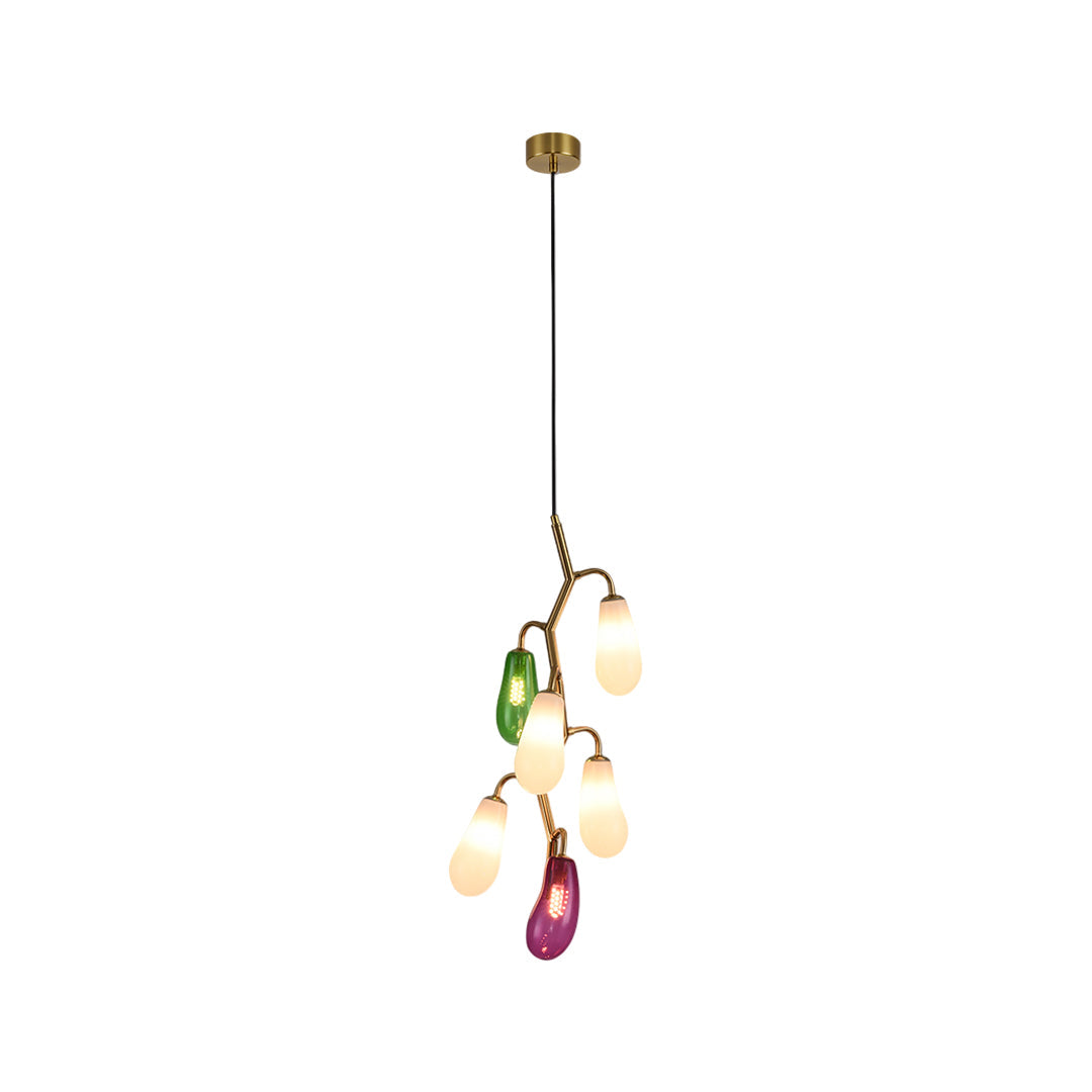Multi Pendant Light Fixture Colored Glass Artistic Ceiling Light
