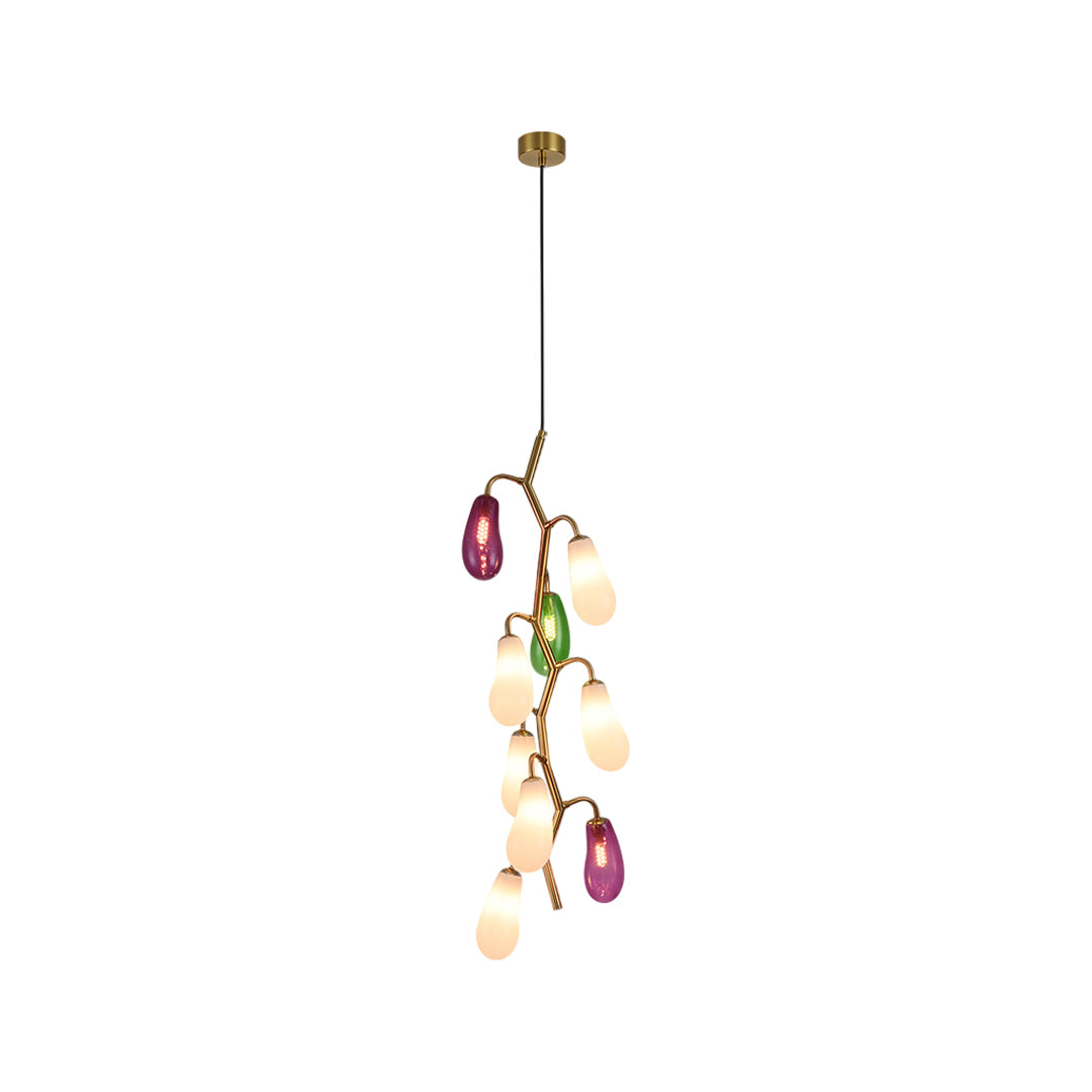 Multi Pendant Light Fixture Colored Glass Artistic Ceiling Light