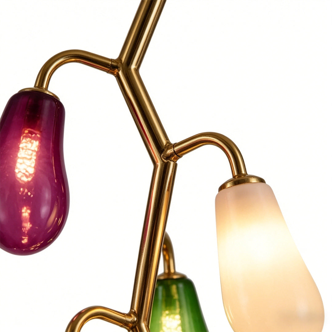 Multi Pendant Light Fixture Colored Glass Artistic Ceiling Light