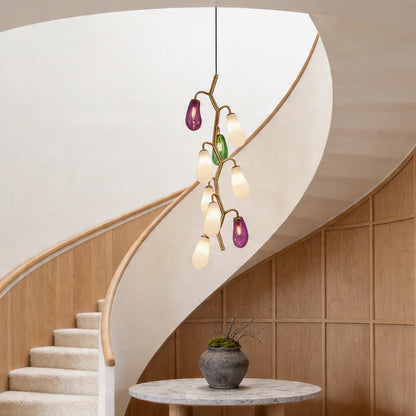 Multi Pendant Light Fixture Colored Glass Artistic Ceiling Light