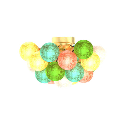 Stained Glass Flush Mount Light Modern LED Creative Ceiling Light