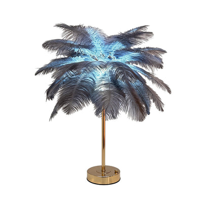 Ostrich Feather Table Lamp Creative Nordic Night Light