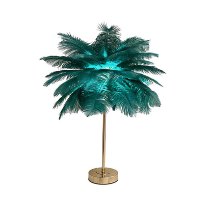Ostrich Feather Table Lamp Creative Nordic Night Light