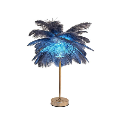 Ostrich Feather Table Lamp Creative Nordic Night Light