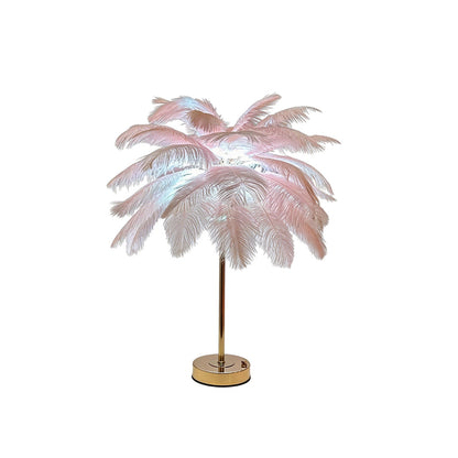 Ostrich Feather Table Lamp Creative Nordic Night Light