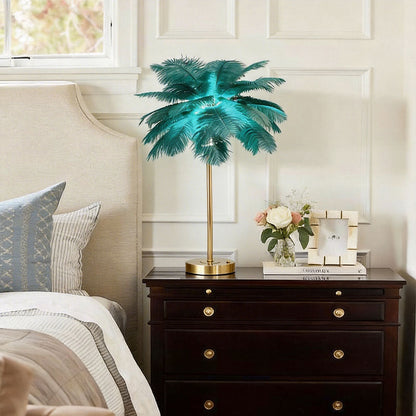Ostrich Feather Table Lamp Creative Nordic Night Light