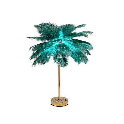Ostrich Feather Table Lamp Creative Nordic Night Light