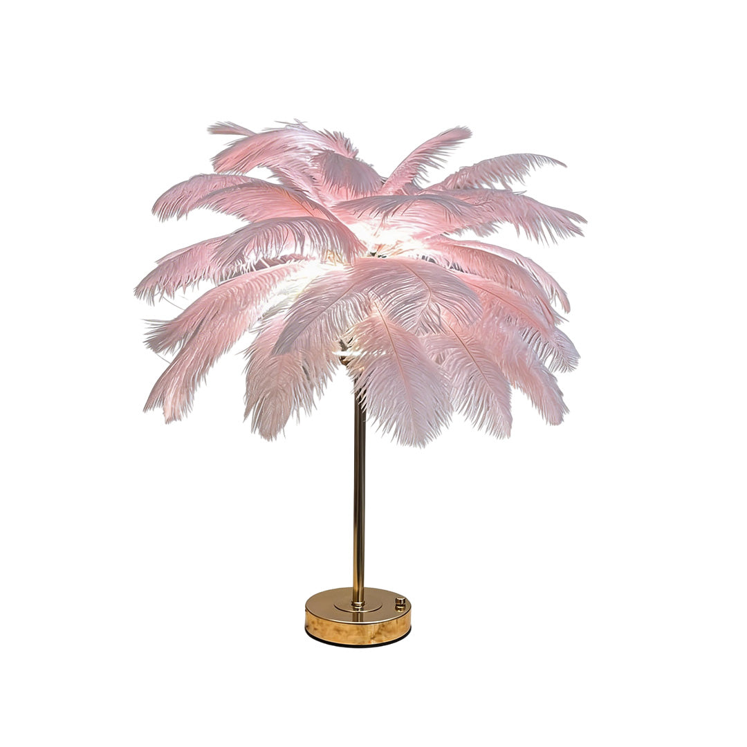 Ostrich Feather Table Lamp Creative Nordic Night Light