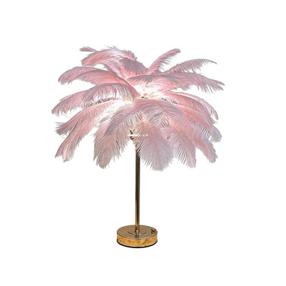 Ostrich Feather Table Lamp Creative Nordic Night Light