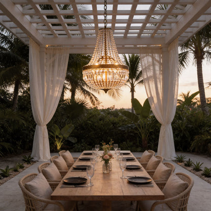 Outdoor Hanging Lantern Light Fixtures Luxury Crystal Ceiling Light