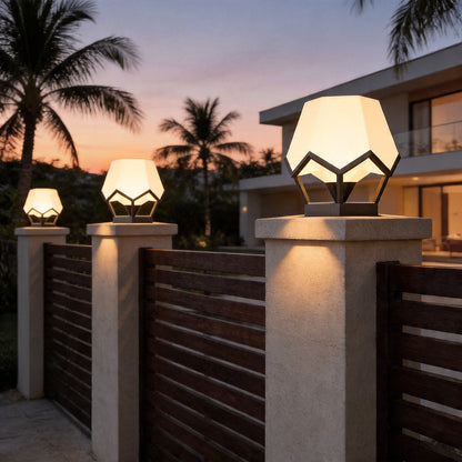Pillar Top Solar Lights Waterproof Garden Gate Light